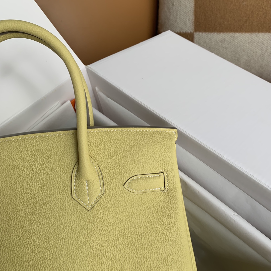 Hermes Birkin 30CM Togo Leather Handbag Jaune Poussin